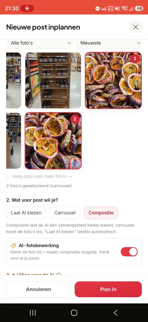 Two real passion fruit photos selected for a FruCare post