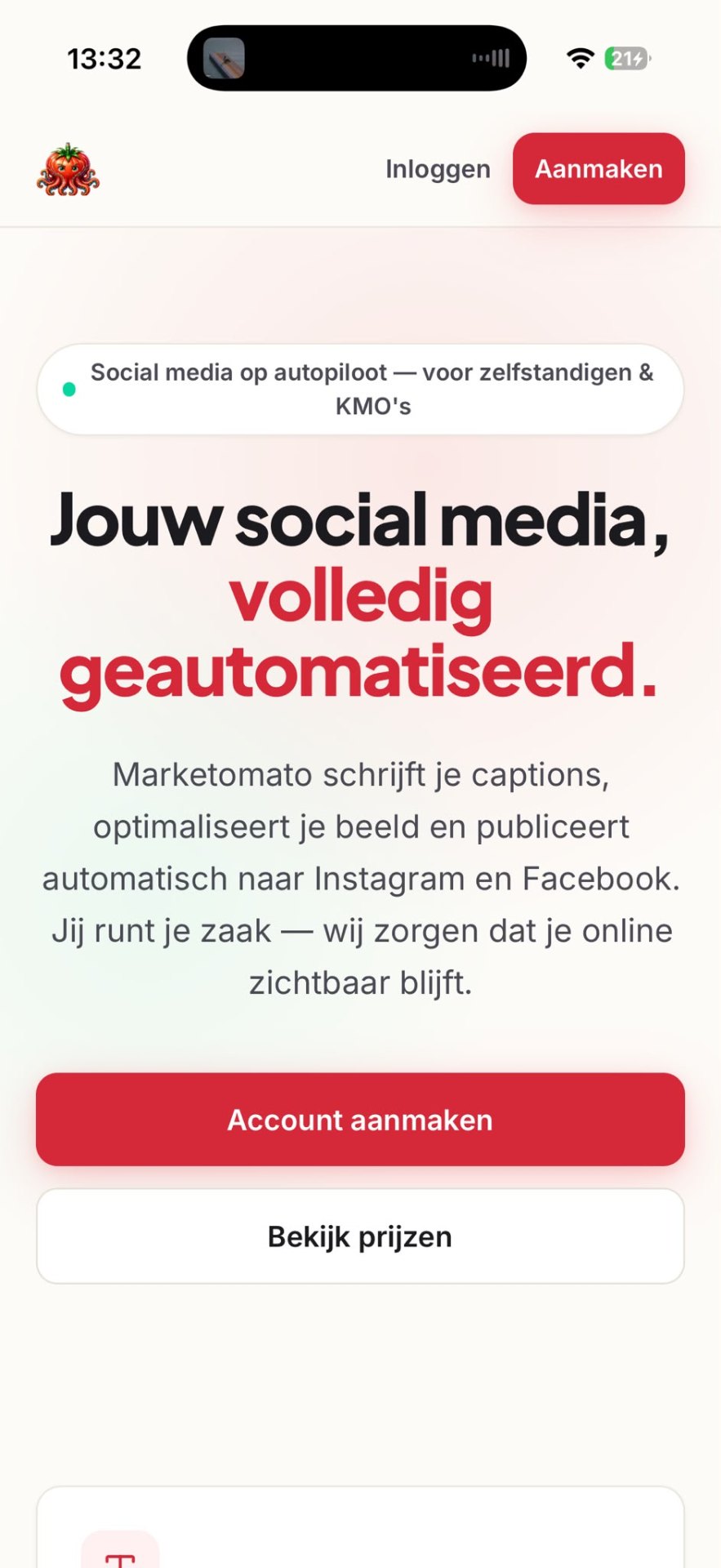 Marketomato mobiele PWA